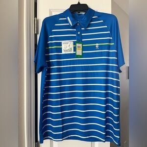 Izod Golf Blue Polo with White Stripes